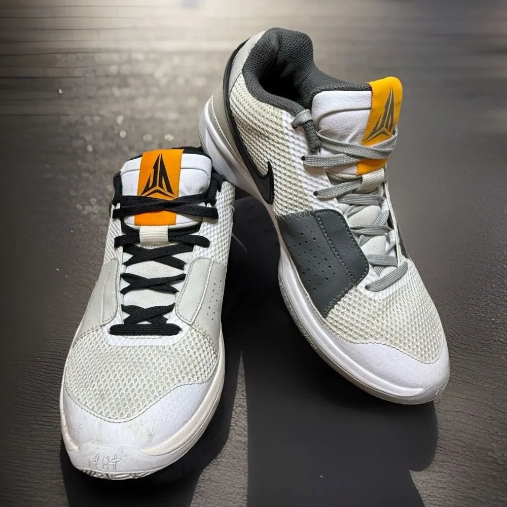 Nike Ja 1 Light Smoke Grey Sneaker White Gray Black Yellow DR8785-100 2023 8.5M - Picture 1 of 10
